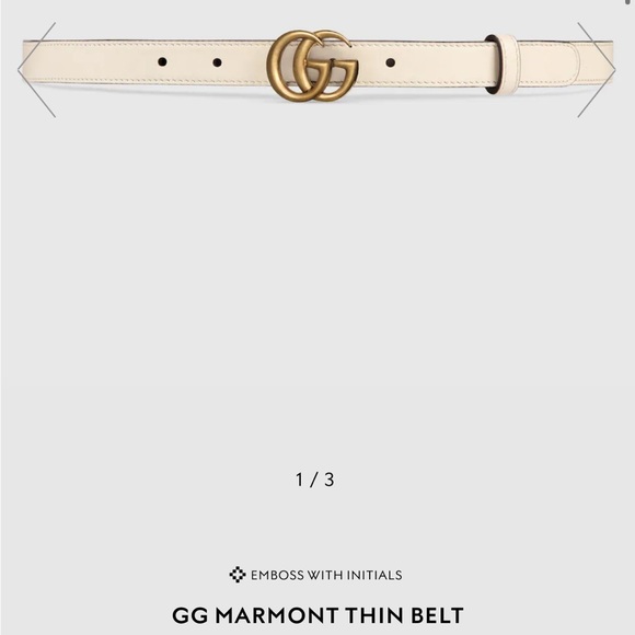 GG MARMONT WHITE GUCCI BELT - Picture 4 of 4